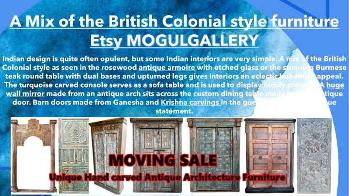 a mix of the british colonial style furniture n.