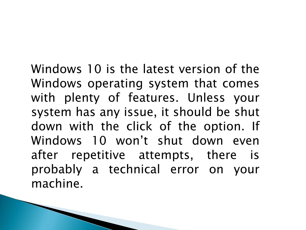 PPT - Learn What to Do When Windows 10 Won’t Shut Down! - Pre Pc Solution PowerPoint 