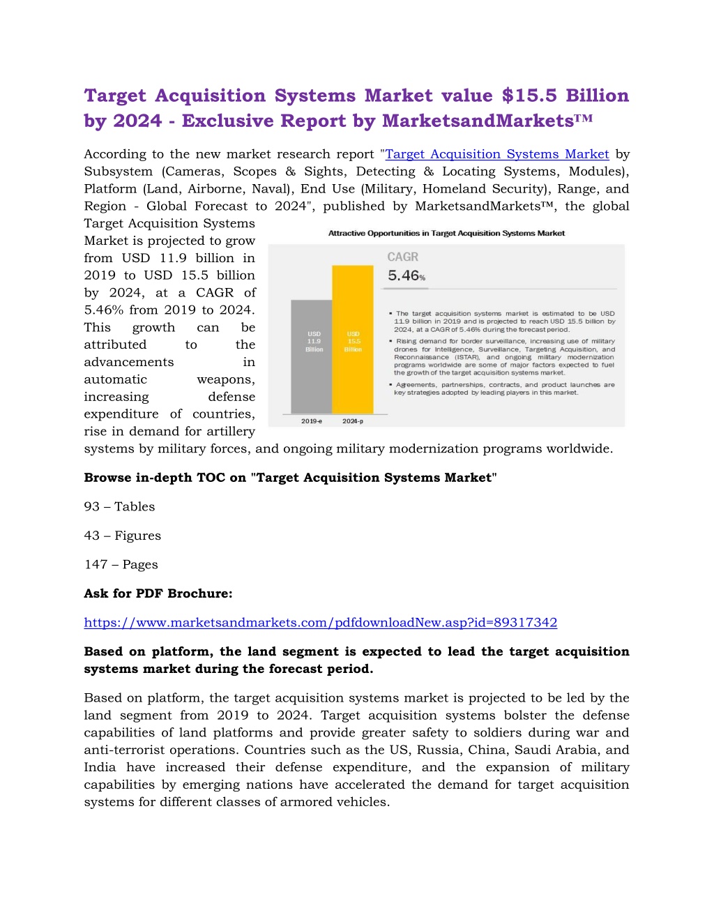 PPT Target Acquisition Systems Market value 15.5 Billion by 2024