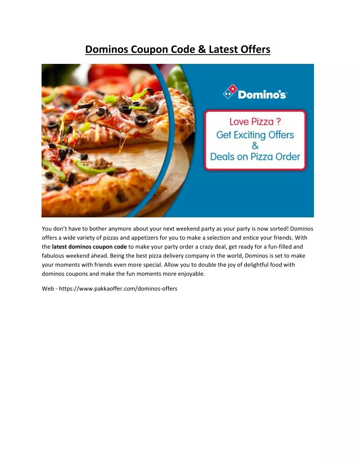 PPT Dominos Coupon Code & Latest Offers PowerPoint Presentation, free