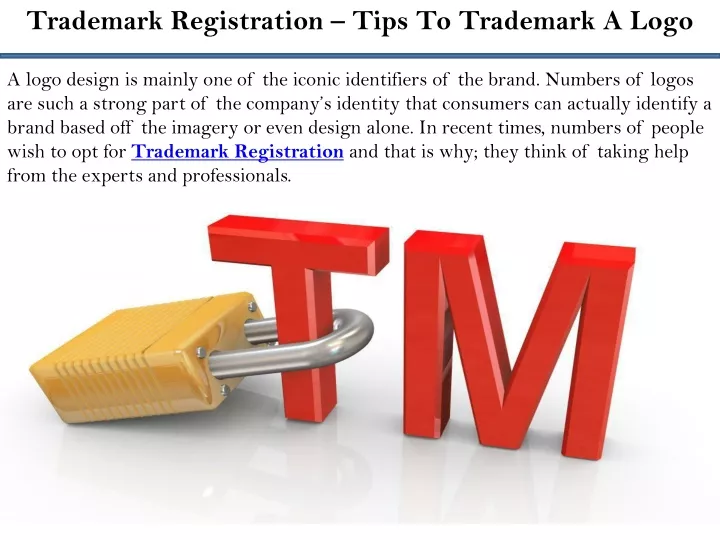 PPT - Trademark Registration – Tips To Trademark A Logo PowerPoint ...