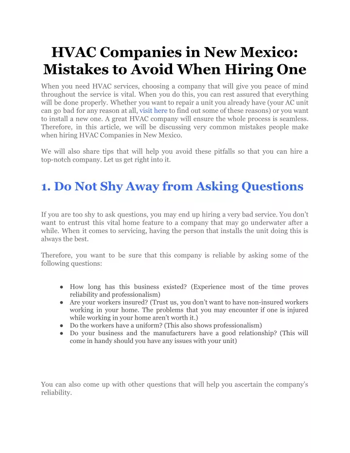 ppt-hvac-companies-in-new-mexico-mistakes-to-avoid-when-hiring-one