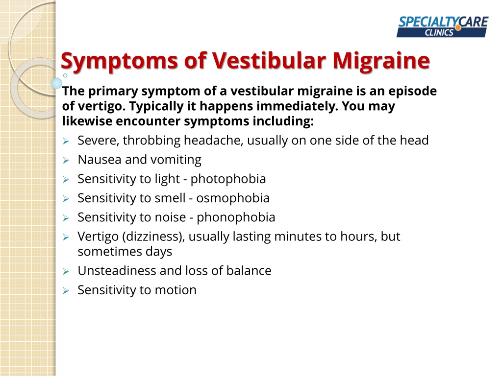 PPT - Vestibular Migraine - Causes, Symptoms & Treatment PowerPoint ...