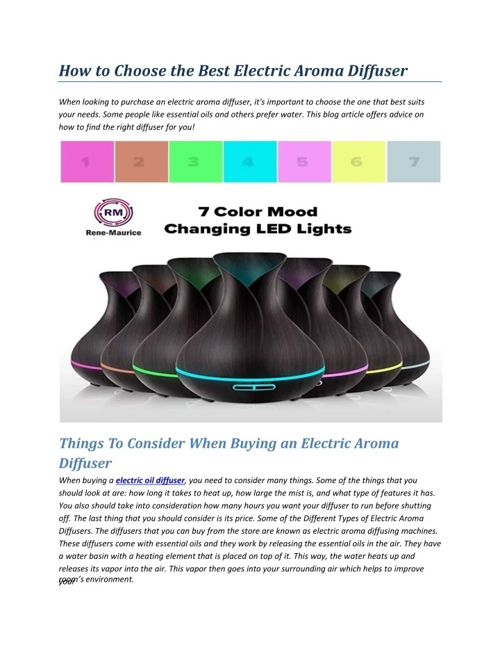 PPT - How to Choose the Best Electric Aroma Diffuser PowerPoint ...