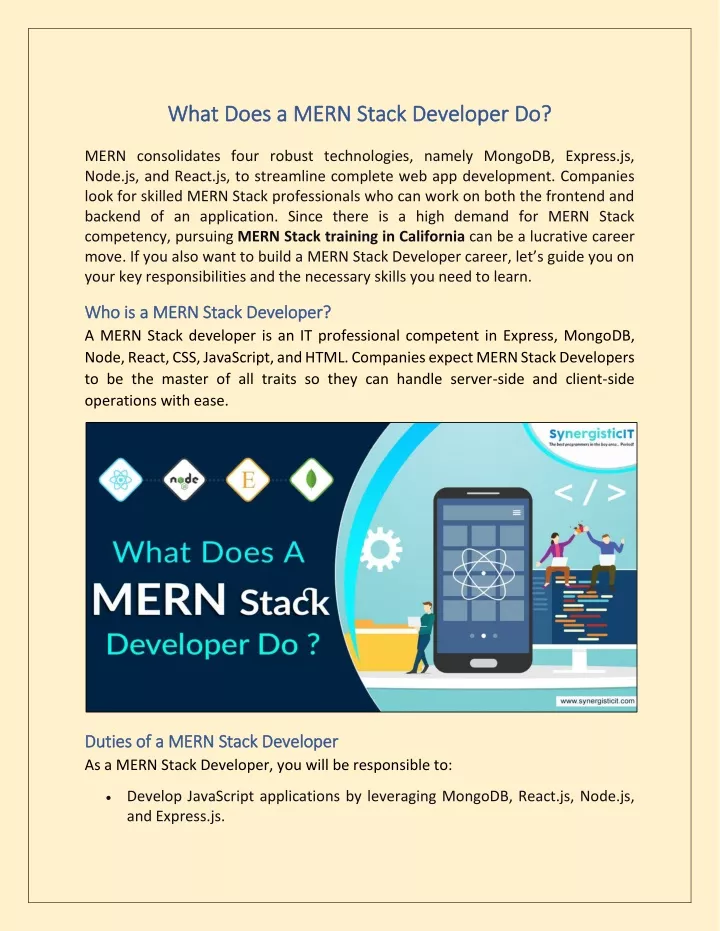 PPT - What Does A MERN Stack Developer Do PowerPoint Presentation, Free ...