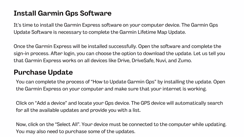Ppt How To Update My Garmin Gps 1 8057912114 Garmin Nuviexpress Update Tips Powerpoint 7107