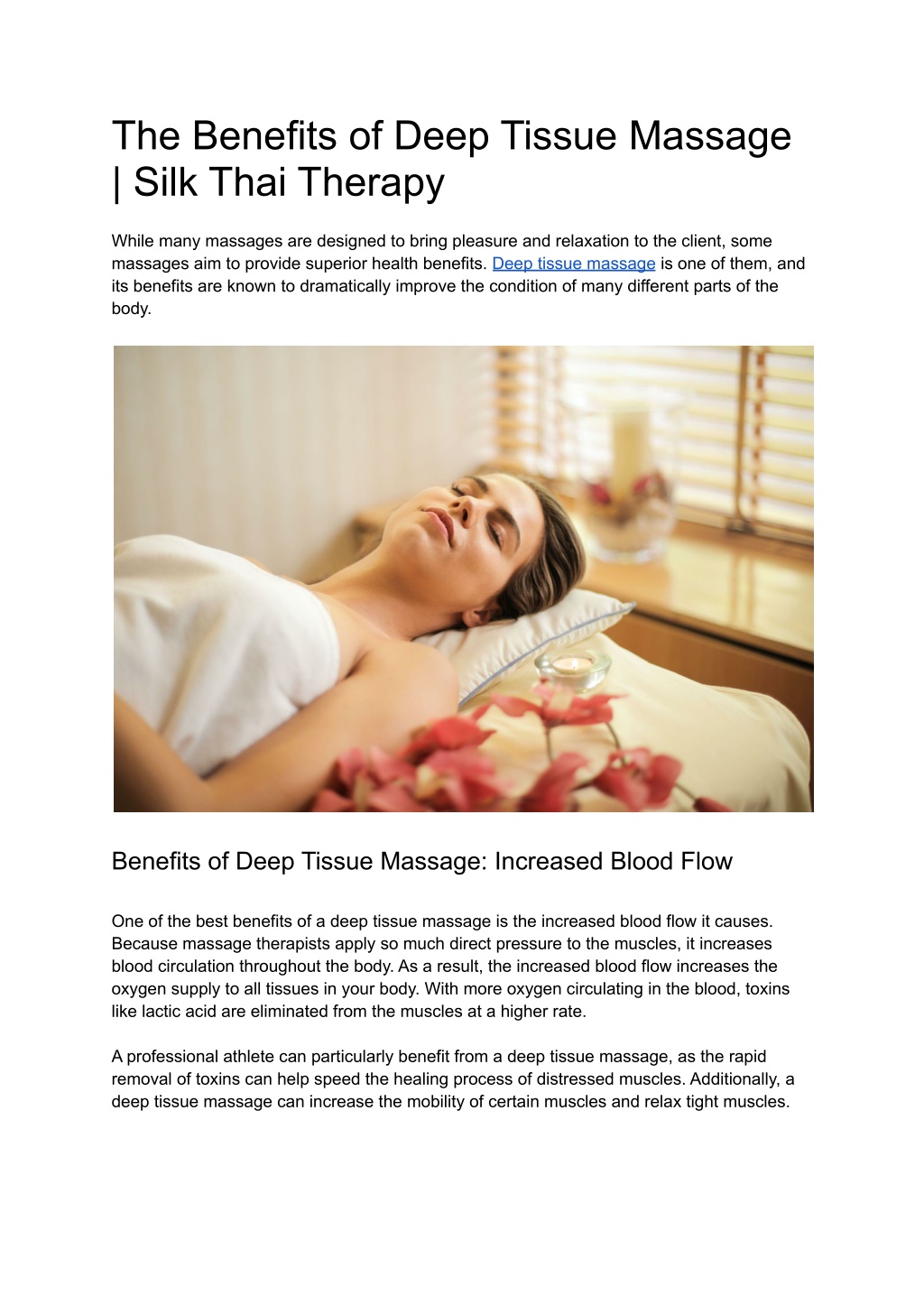 Ppt The Benefits Of Deep Tissue Massage Silk Thai Therapy