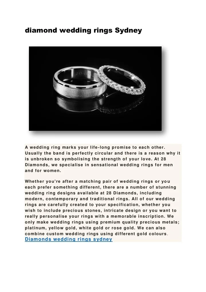 PPT diamond wedding rings Sydney PowerPoint Presentation, free