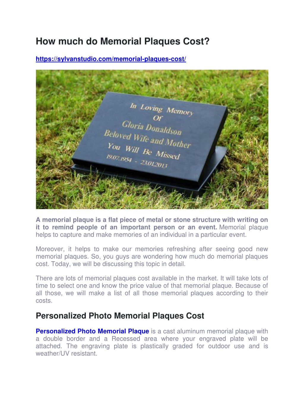 PPT How much do Memorial Plaques Cost PowerPoint Presentation, free