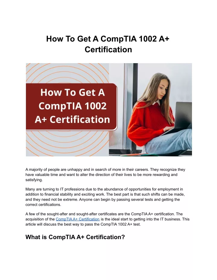 PPT - How To Get A CompTIA 1002 A Certification PowerPoint Presentation ...