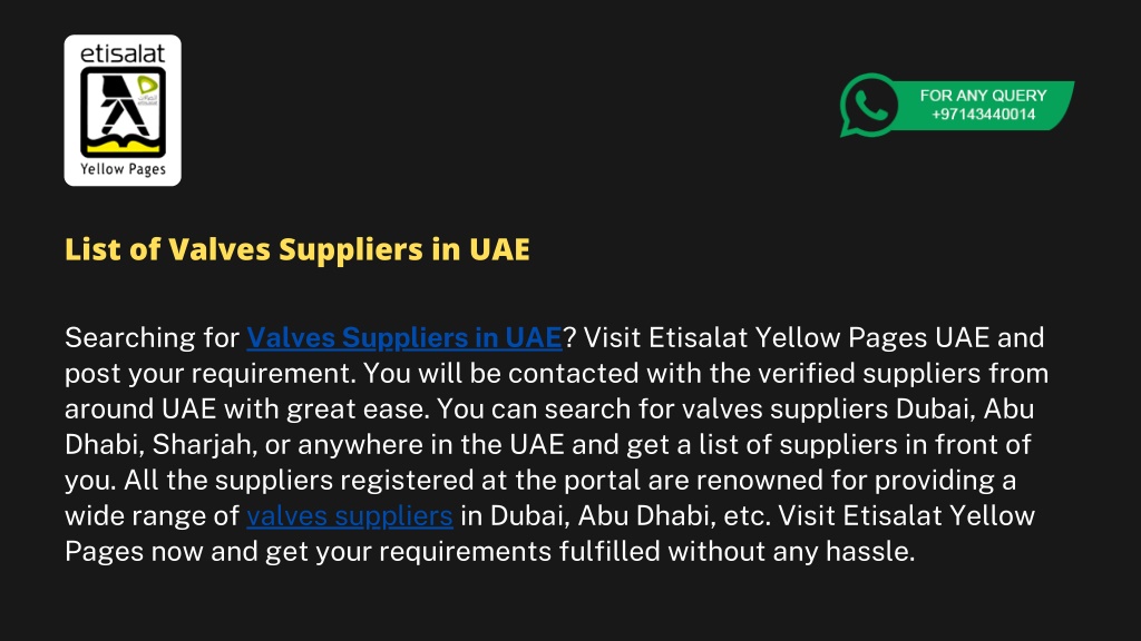 PPT List of Valves Suppliers in UAE PowerPoint Presentation, free download ID11262761