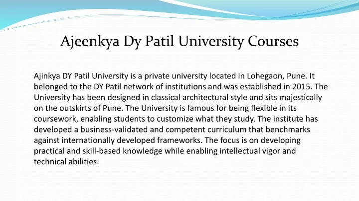 PPT - Ajeenkya DY Patil University | Ajeenkya Dy Patil University ...