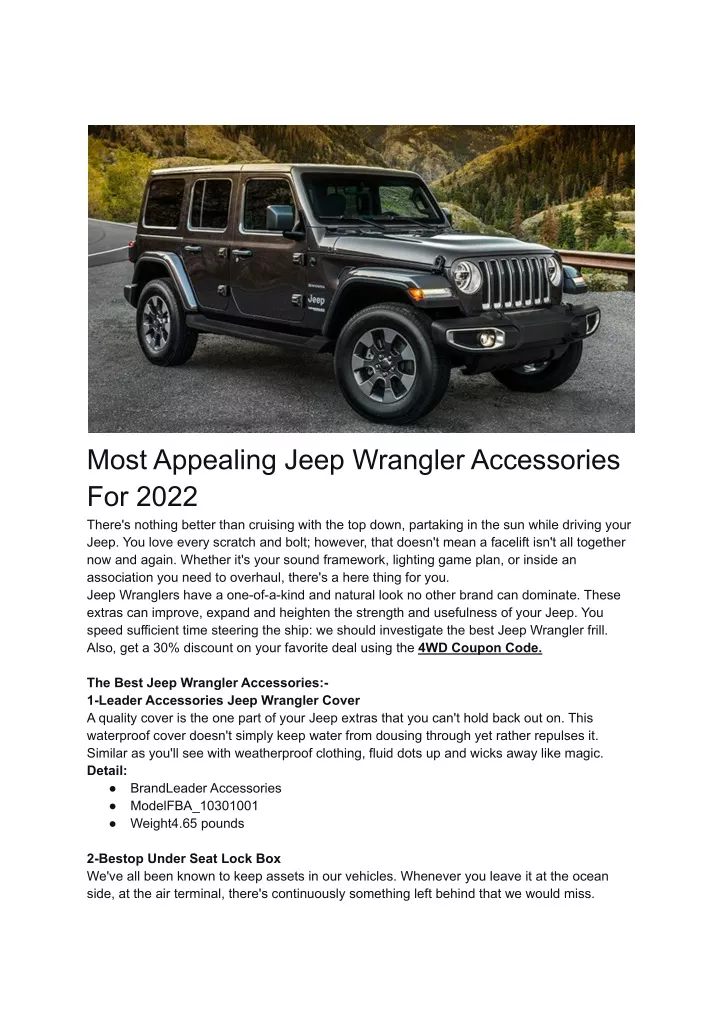 PPT - Most Appealing Jeep Wrangler Accessories For 2022 PowerPoint ...