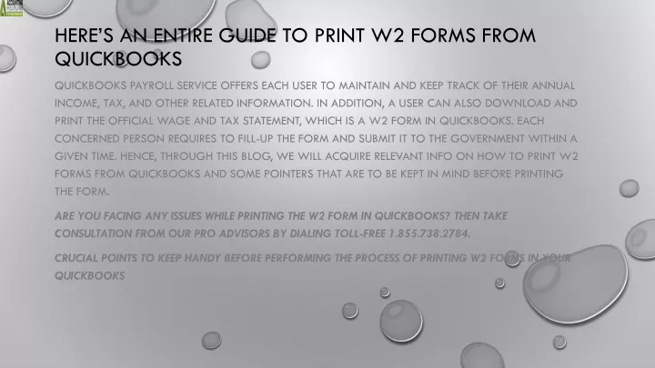 PPT - A Detailed Guide To Print W2 Form In QuickBooks PowerPoint ...