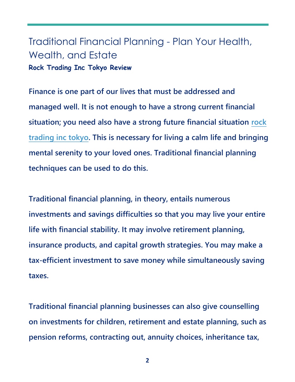 PPT - Traditional Financial Planning - Plan Your Health, Wealth, and ...