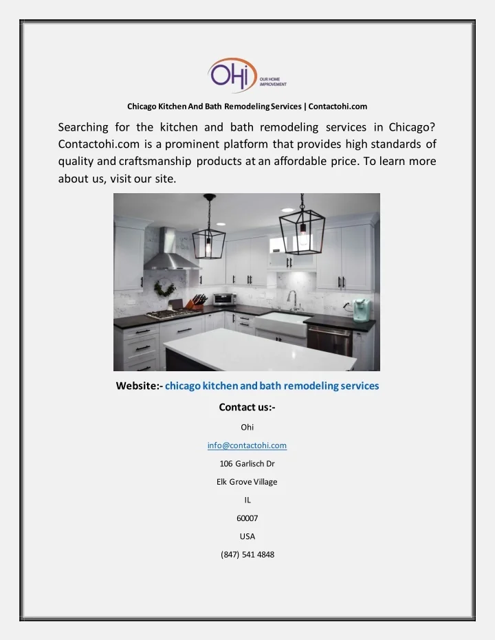 PPT Chicago Kitchen And Bath Remodeling Services Contactohi