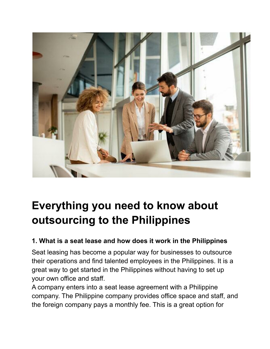 outsourcing in the philippines essay