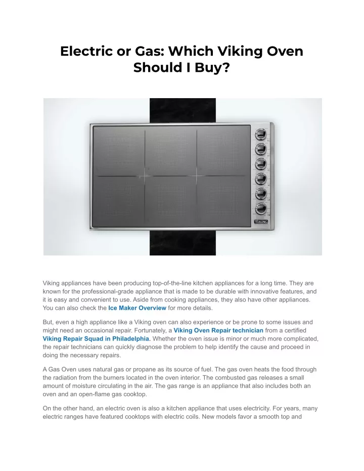 PPT Electric or Gas_ Which Viking Oven Should I Buy PowerPoint