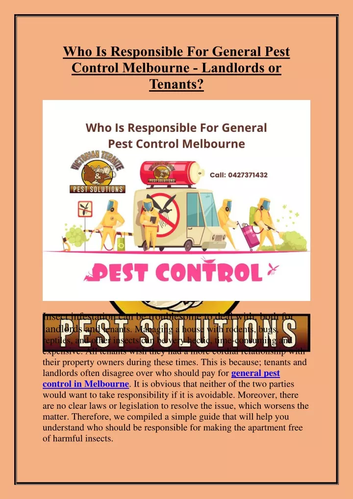 PPT Who Is Responsible For General Pest Control Melbourne Landlords or Tenants? PowerPoint