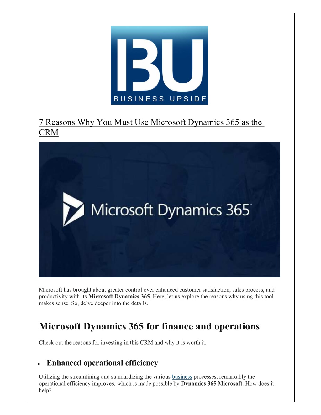 Ppt 7 Reasons Why You Must Use Microsoft Dynamics 365 As The Crm Powerpoint Presentation Id