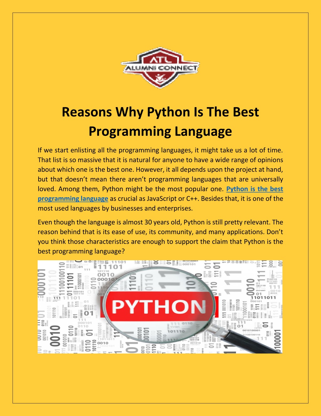 Ppt Reasons Why Python Is The Best Programming Language Powerpoint Presentation Id11267656 