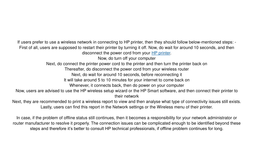 PPT - hp printer offline offline PowerPoint Presentation, free download