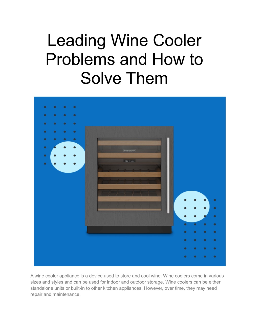 PPT Leading Wine Cooler Problems and How to Solve Them (1) PowerPoint