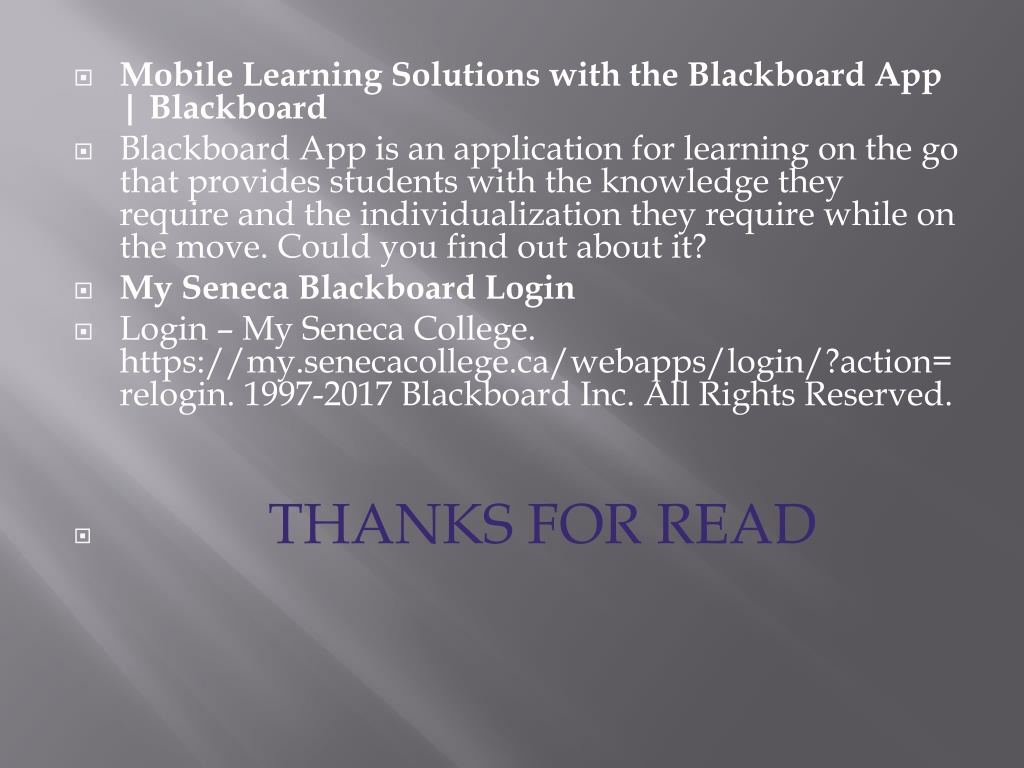 PPT - Seneca Blackboard PowerPoint Presentation, Free Download - ID ...