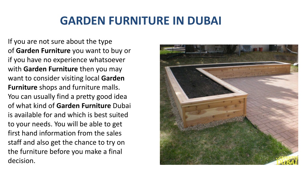 PPT GARDEN FURNITURE IN DUBAI PowerPoint Presentation, free download