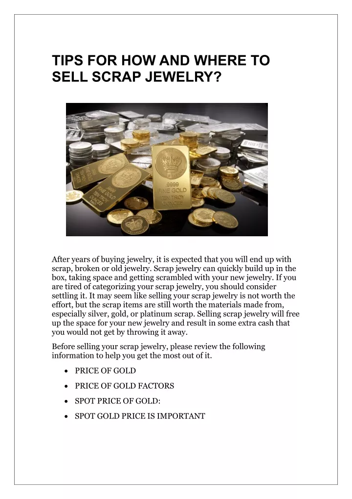 PPT TIPS FOR HOW AND WHERE TO SELL SCRAP JEWELRY PowerPoint ppt-tips-for-how-and-where-to-sell-scrap-jewelry-powerpoint