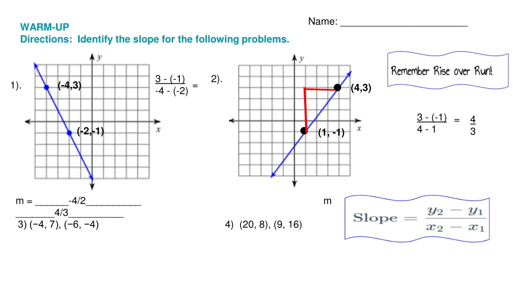 PPT - Y=mx B Slope Intercept Form Math Notes PowerPoint Presentation ...