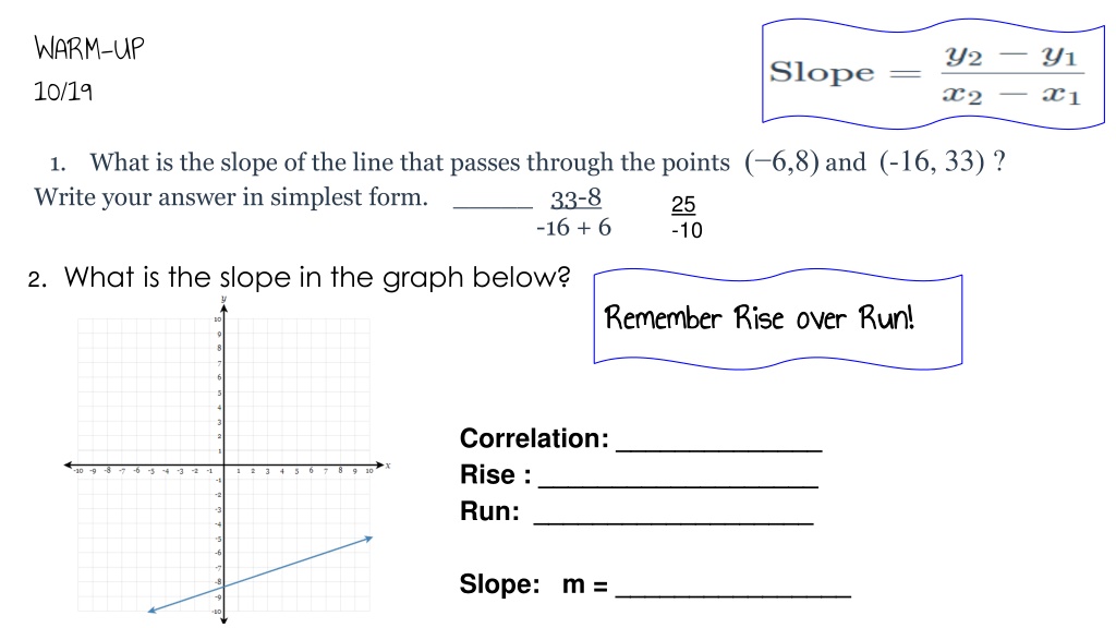 PPT - Y=mx B Slope Intercept Form Math Notes PowerPoint Presentation ...