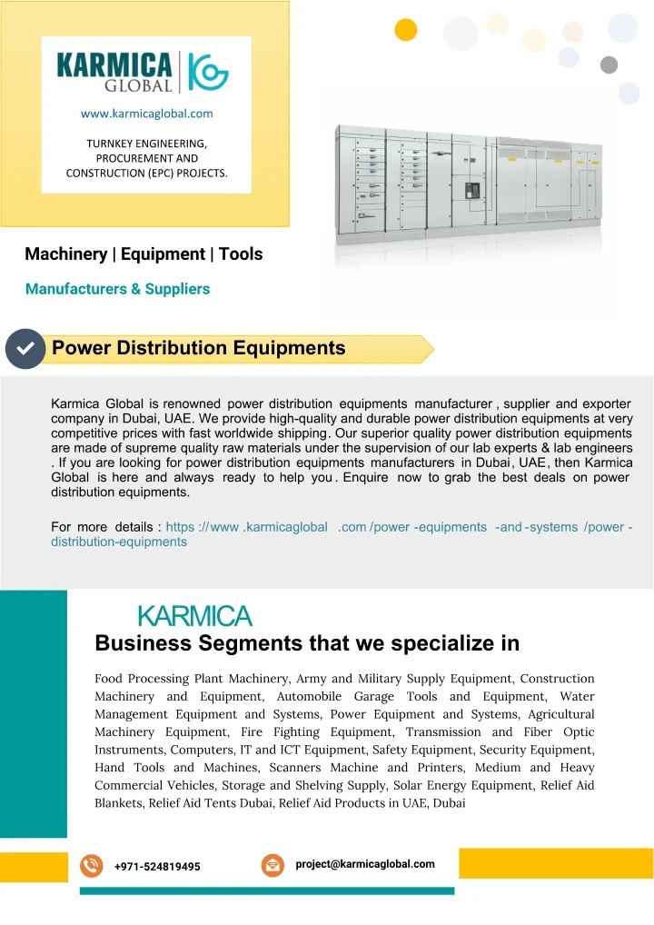PPT Power Distribution Equipments Manufacturers in Dubai PowerPoint