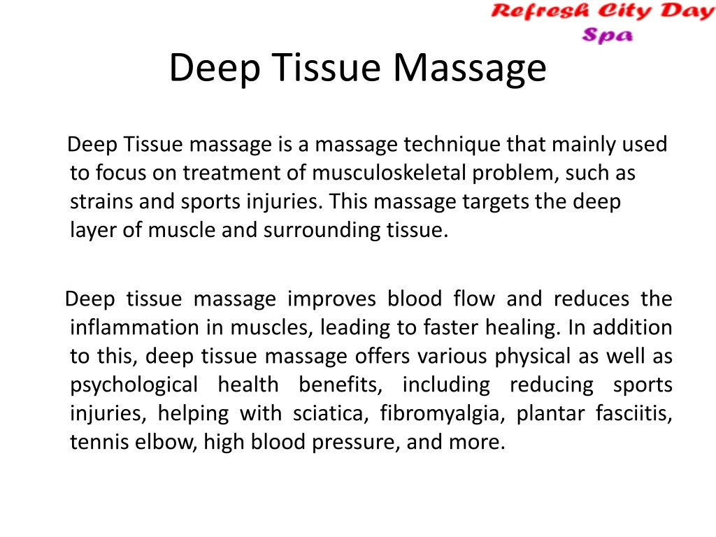 Ppt Deep Tissue Massage Full Body Massage Powerpoint Presentation Free Download Id11273230