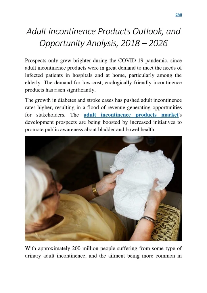 PPT AdultIncontinenceProductsMarket PowerPoint Presentation, free