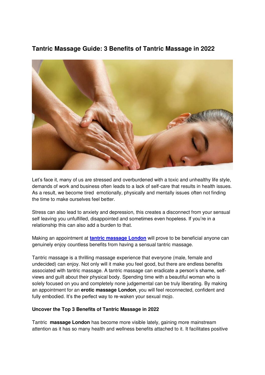 Ppt Tantric Massage Guide 3 Benefits Of Tantric Massage In 2022