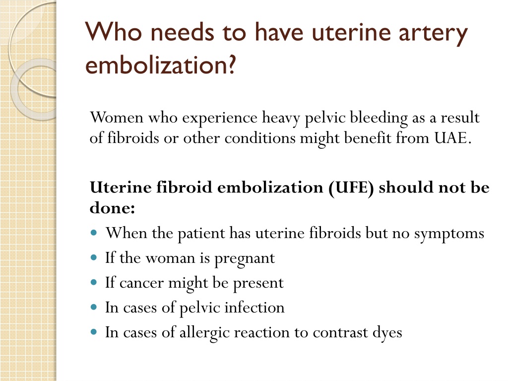 Ppt Uterine Artery Embolization Procedure Powerpoint Presentation