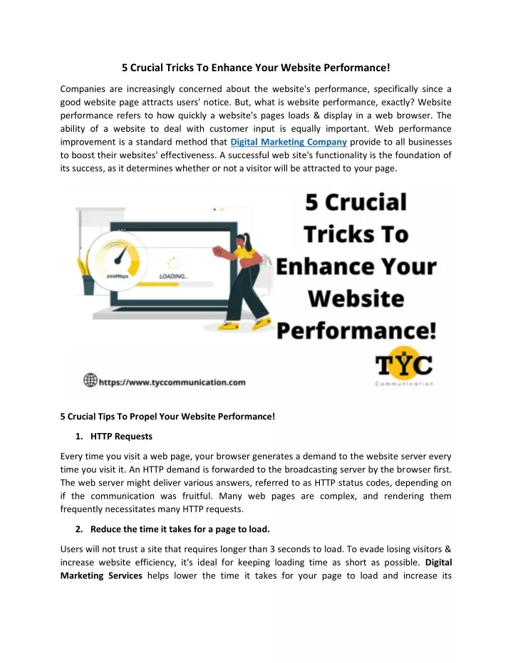 PPT - 5 Crucial Tricks To Enhance Your Website Performance PowerPoint ...