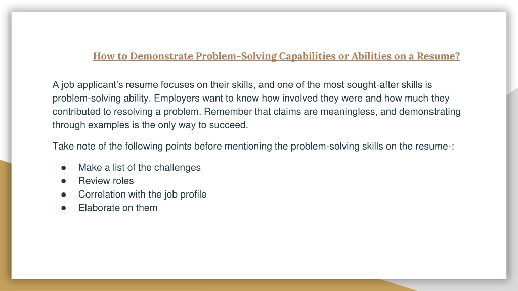 how to demonstrate problem solving skills in cv