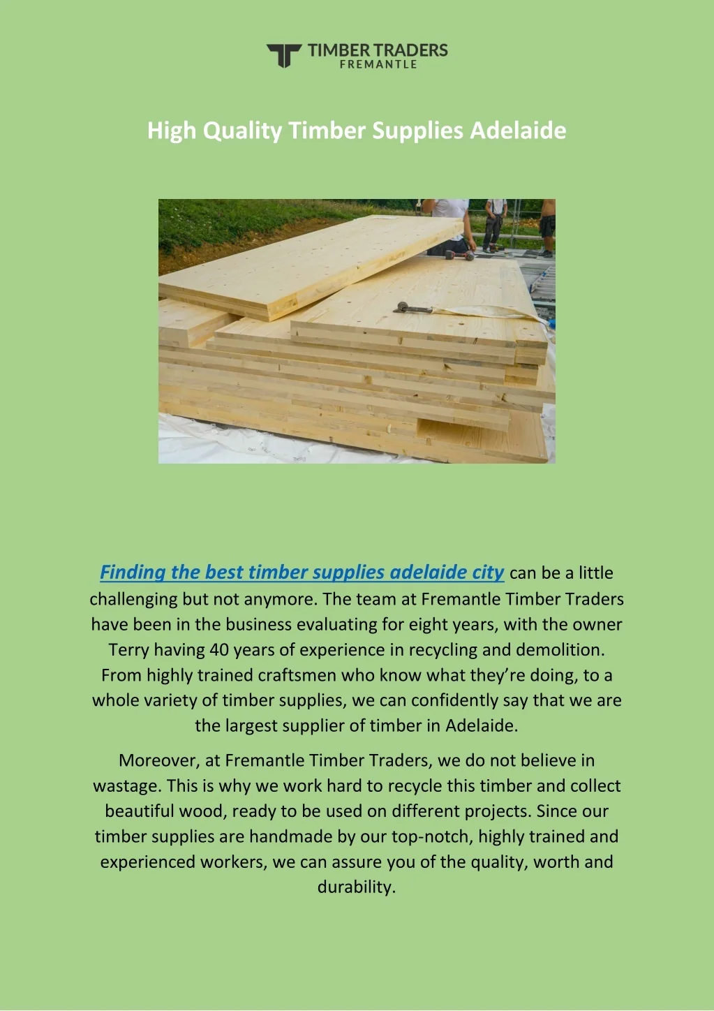 PPT High Quality Timber Supplies Adelaide PowerPoint Presentation