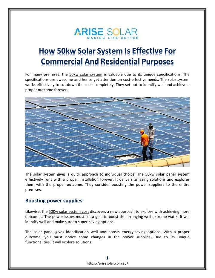 PPT How 50kw Solar System Is Effective For Commercial And Residential