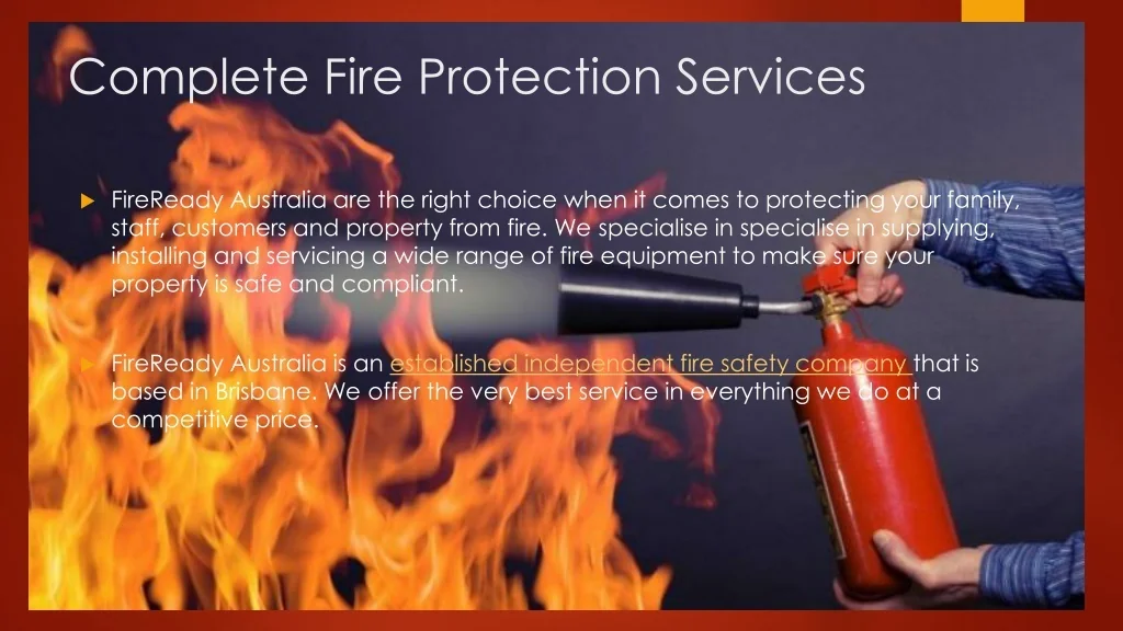PPT Fire Protection Services and Fire Extinguishers Brisbane