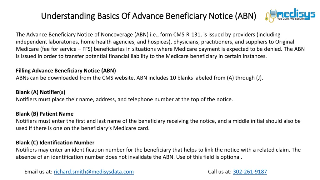 PPT - Understanding Basics Of Advance Beneficiary Notice (ABN ...