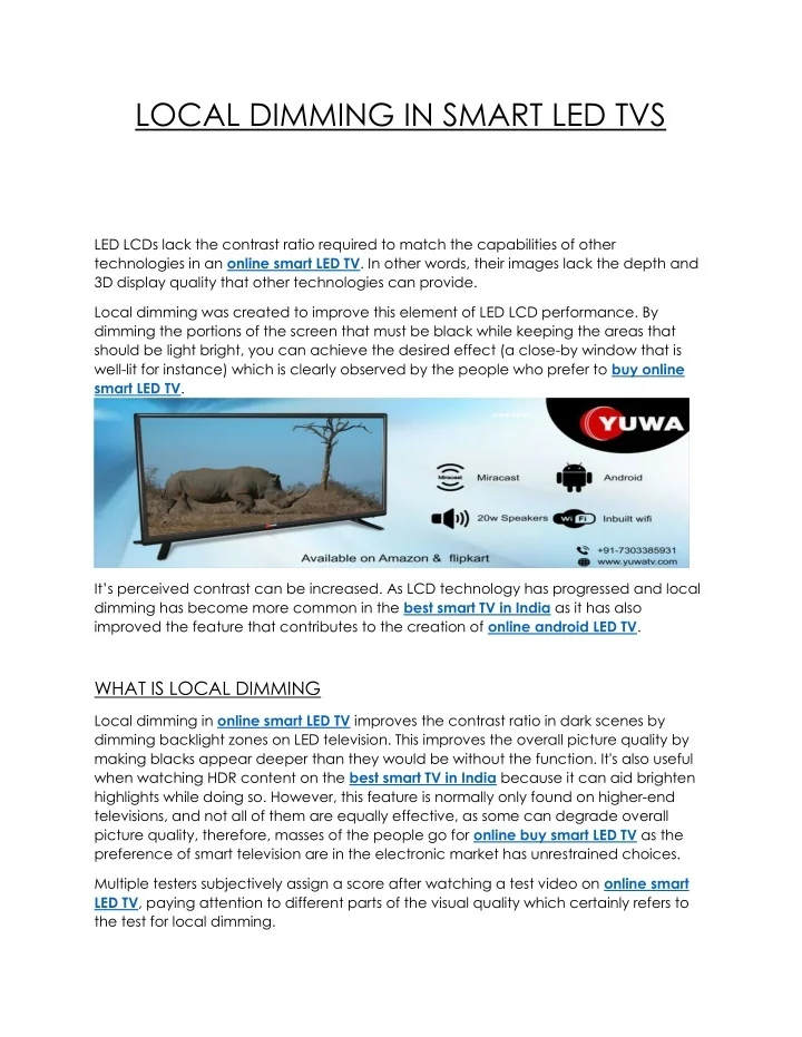 PPT localdimminginsmartledtvs PowerPoint Presentation, free download ID11279038