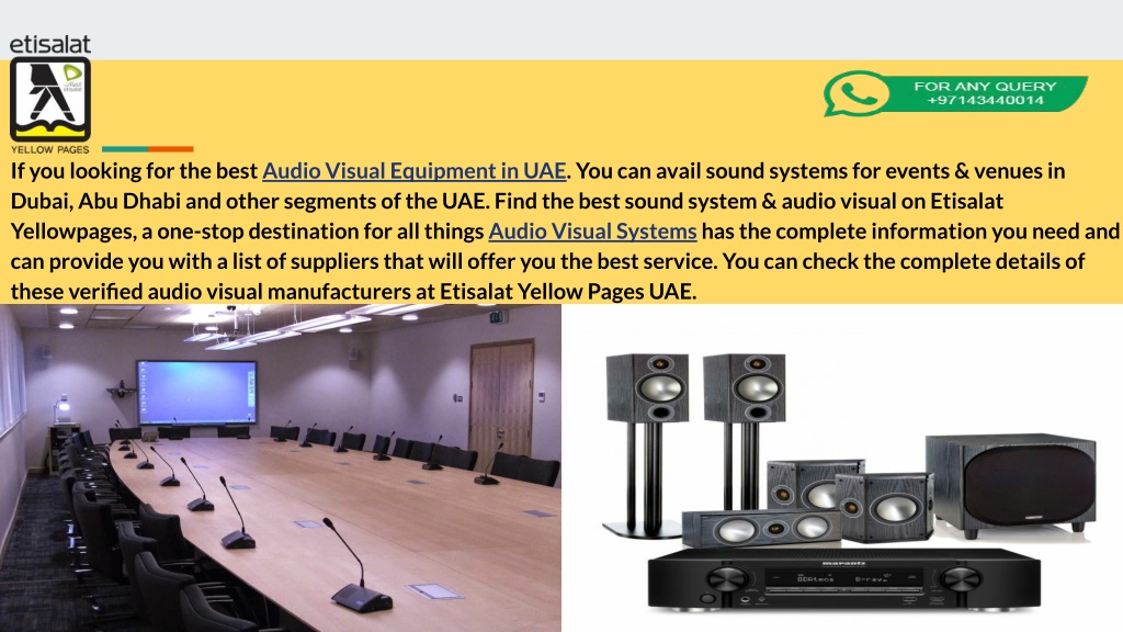 PPT Best of Audio Visual Systems Equipment in UAE PowerPoint