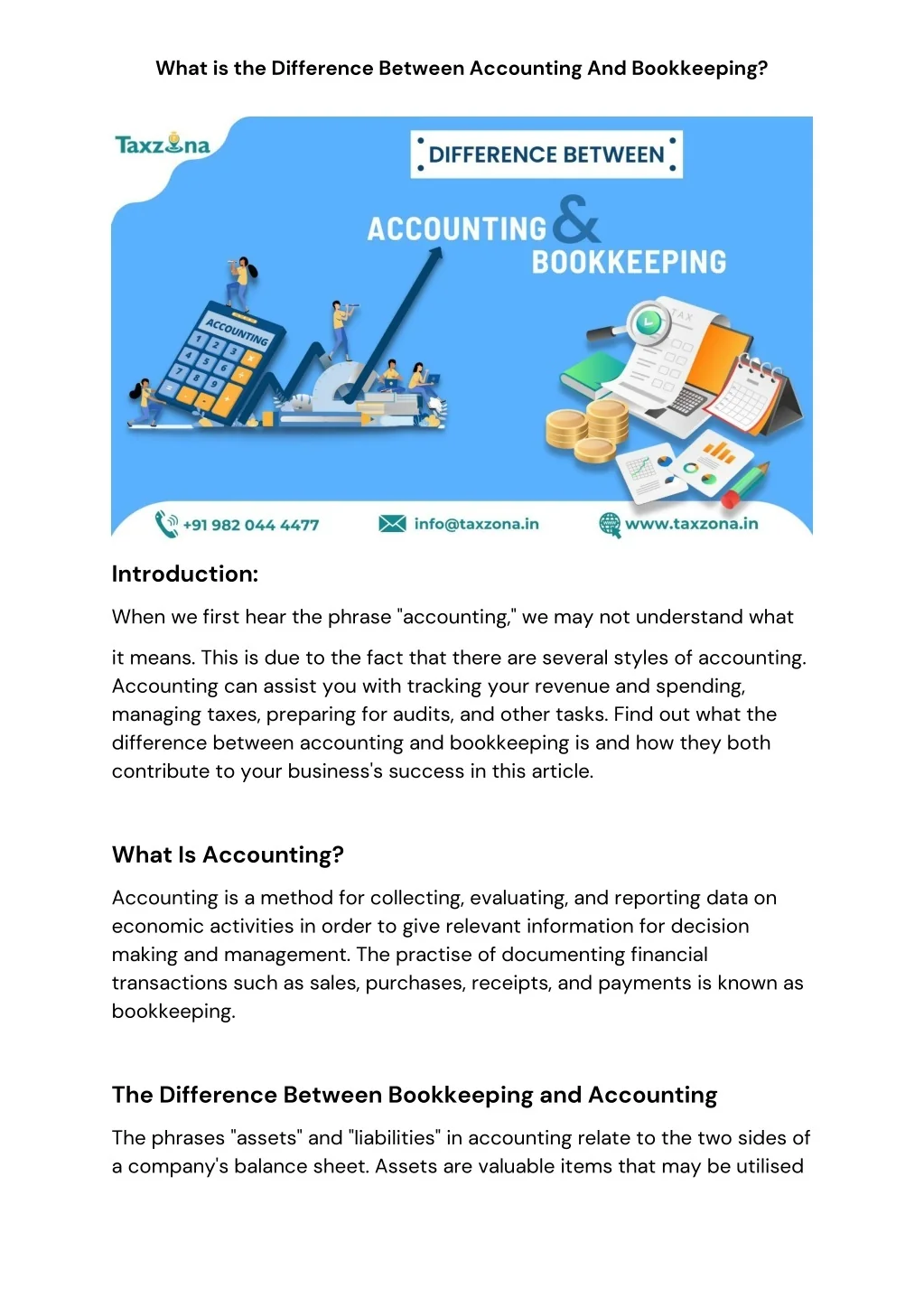 PPT - pdf - Taxzona - difference between accounting and bookkeeping ...