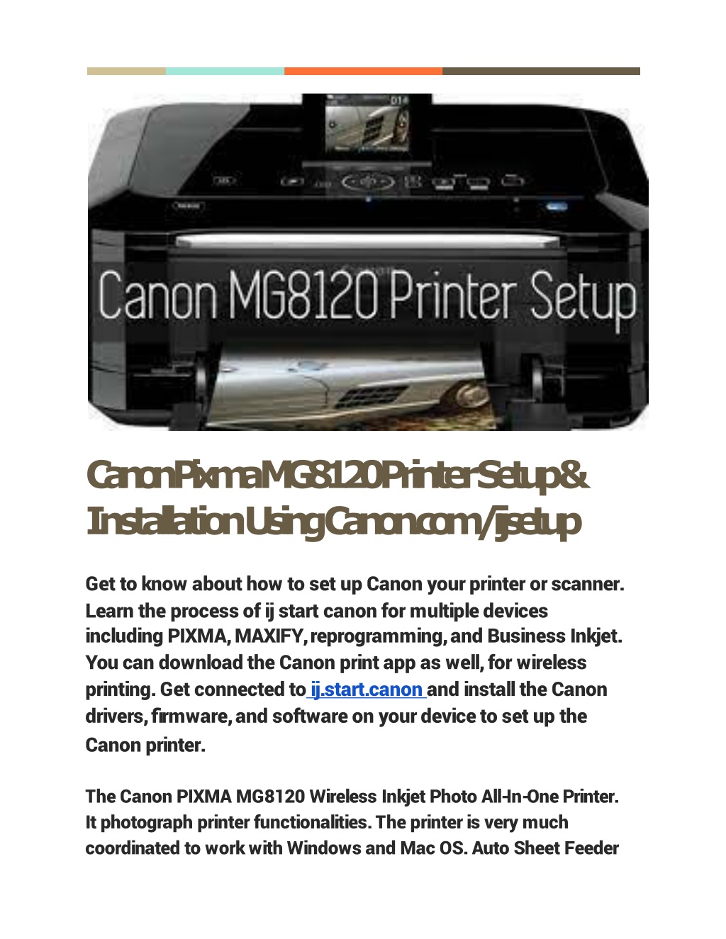 PPT Canon Pixma MG8120 Printer Setup converted PowerPoint