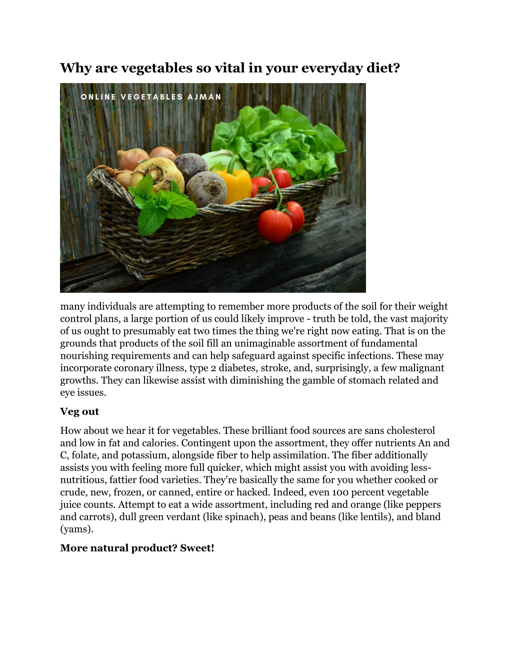 PPT - Why are vegetables so vital in your everyday diet PowerPoint ...