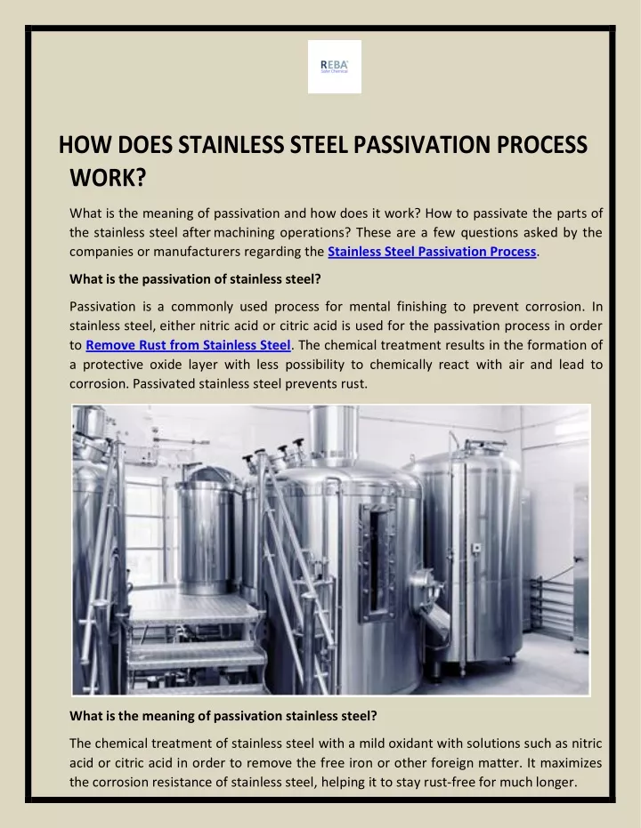 PPT - Stainless Steel Passivation Process PowerPoint Presentation, free ...