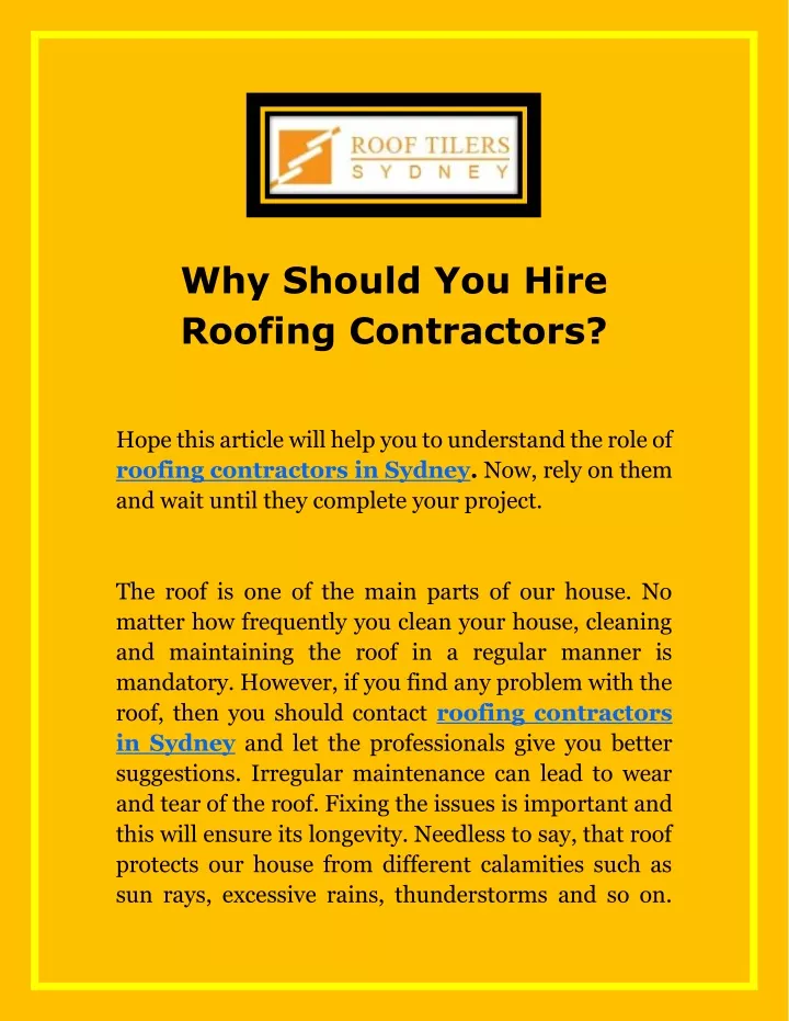 why should you hire roofing contractors hope this n.